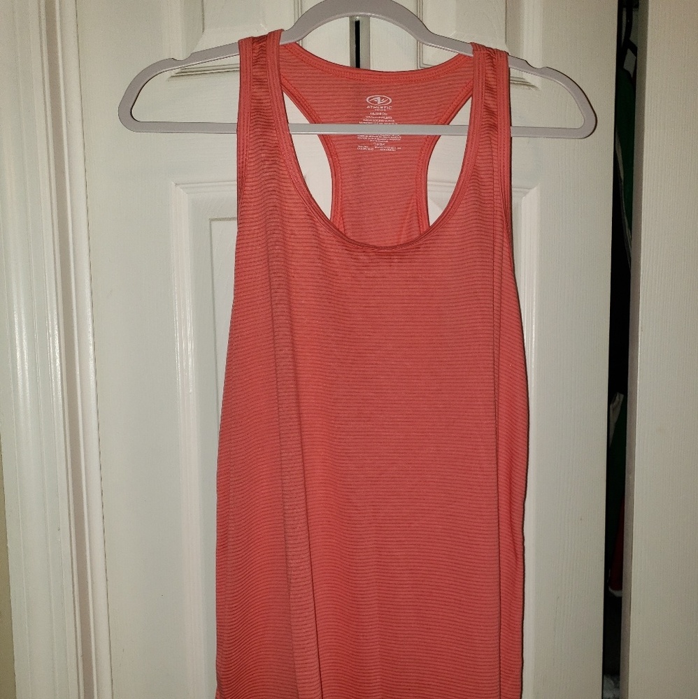 Coral pink athletic racer back tank